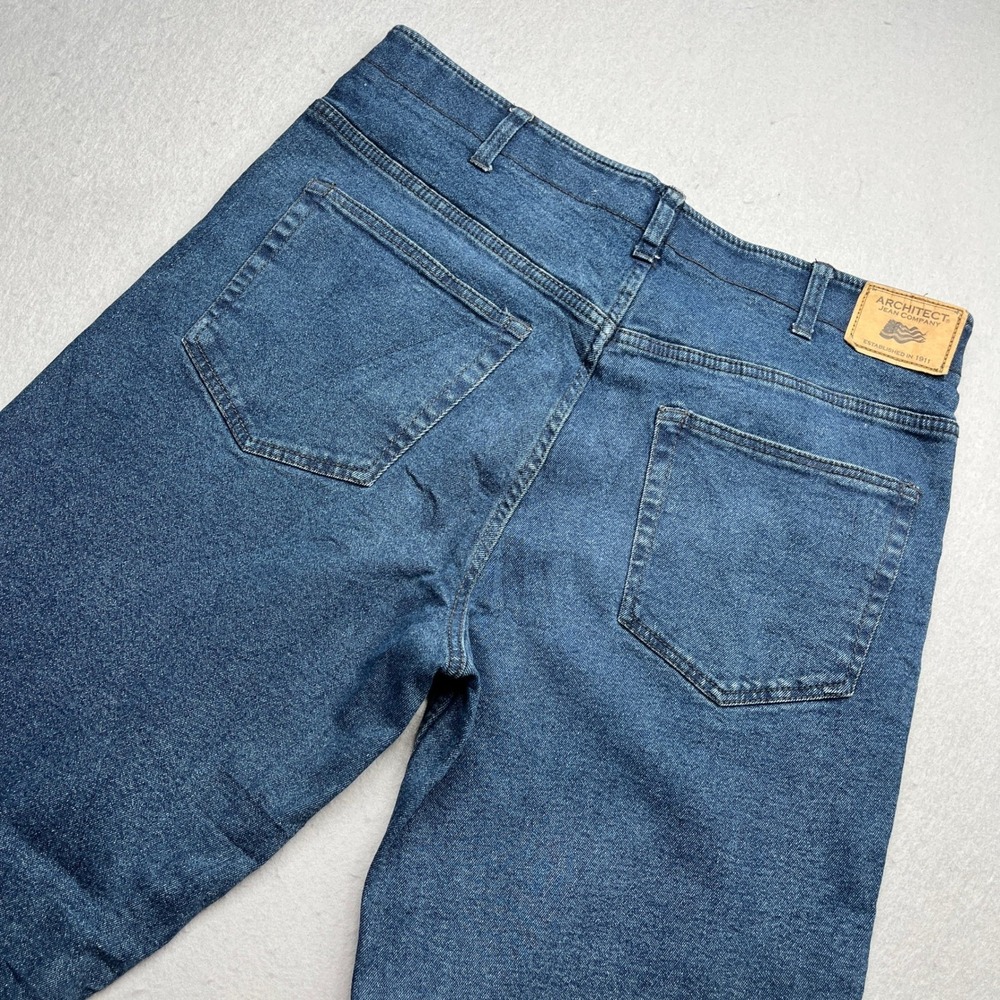 Architect Jean Company Mens Active Flex Straight Leg Blue Jeans 36x30 Stretch